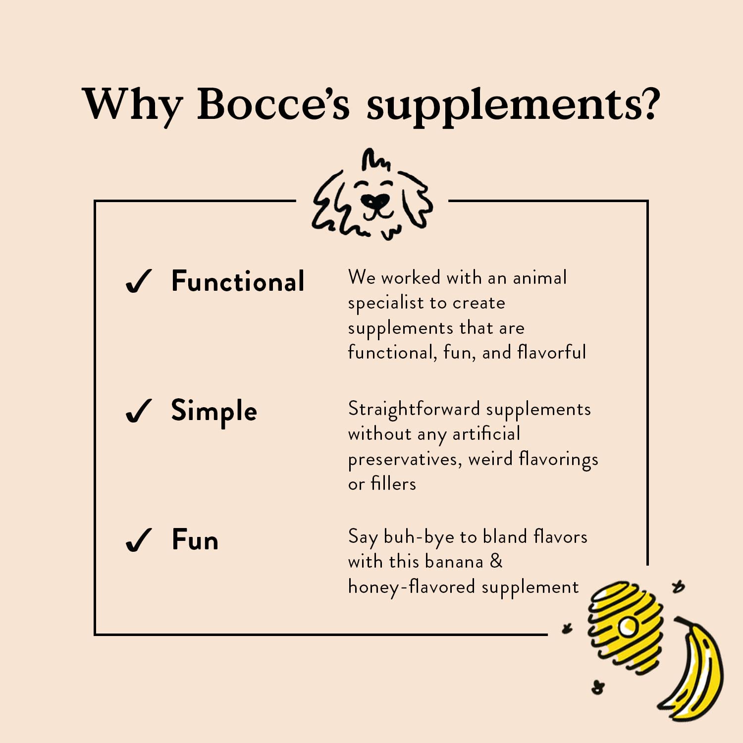Bocce's Bakery chien mange bouchée illustrant acceptation et effet apaisant