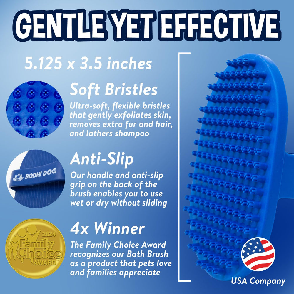Bodhi Dog brosse utilisée avec une douchette pour un rinçage rapide et complet