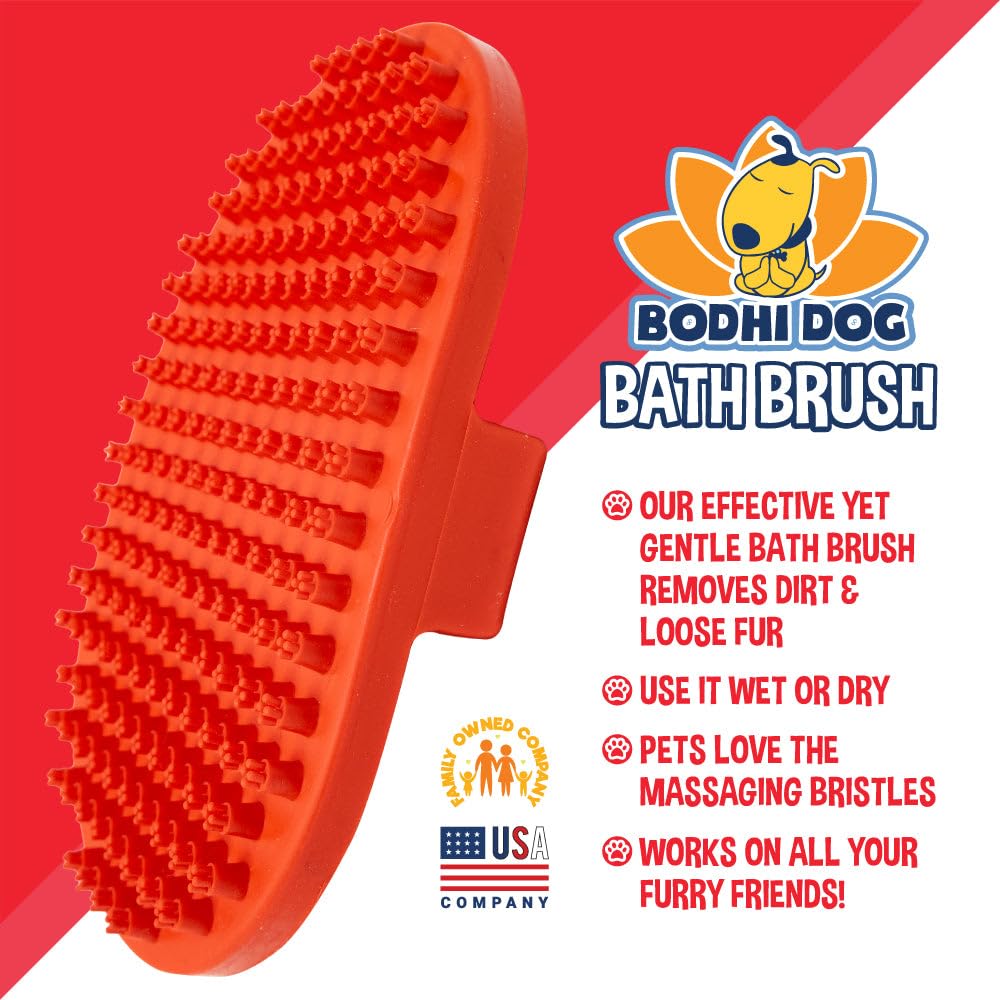 Bodhi Dog brosse utilisée sous une douchette pour un rinçage rapide et efficace