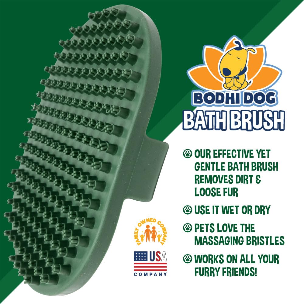 Bodhi Dog brosse utilisée sous une douche illustrant rinçage rapide et massage