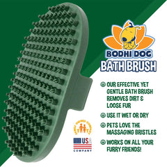 Bodhi Dog brosse utilisée sous une douche illustrant rinçage rapide et massage
