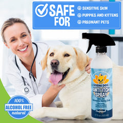 Bodhi Dog application sur chien calme réduisant visiblement le grattage