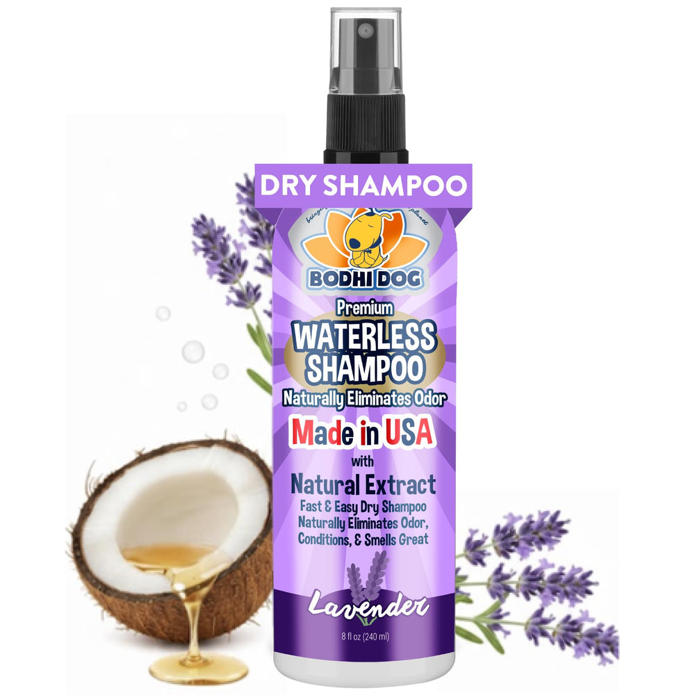 Bodhi Dog emballage frontal lavande montrant flacon pratique et bénéfice rafraîchissant