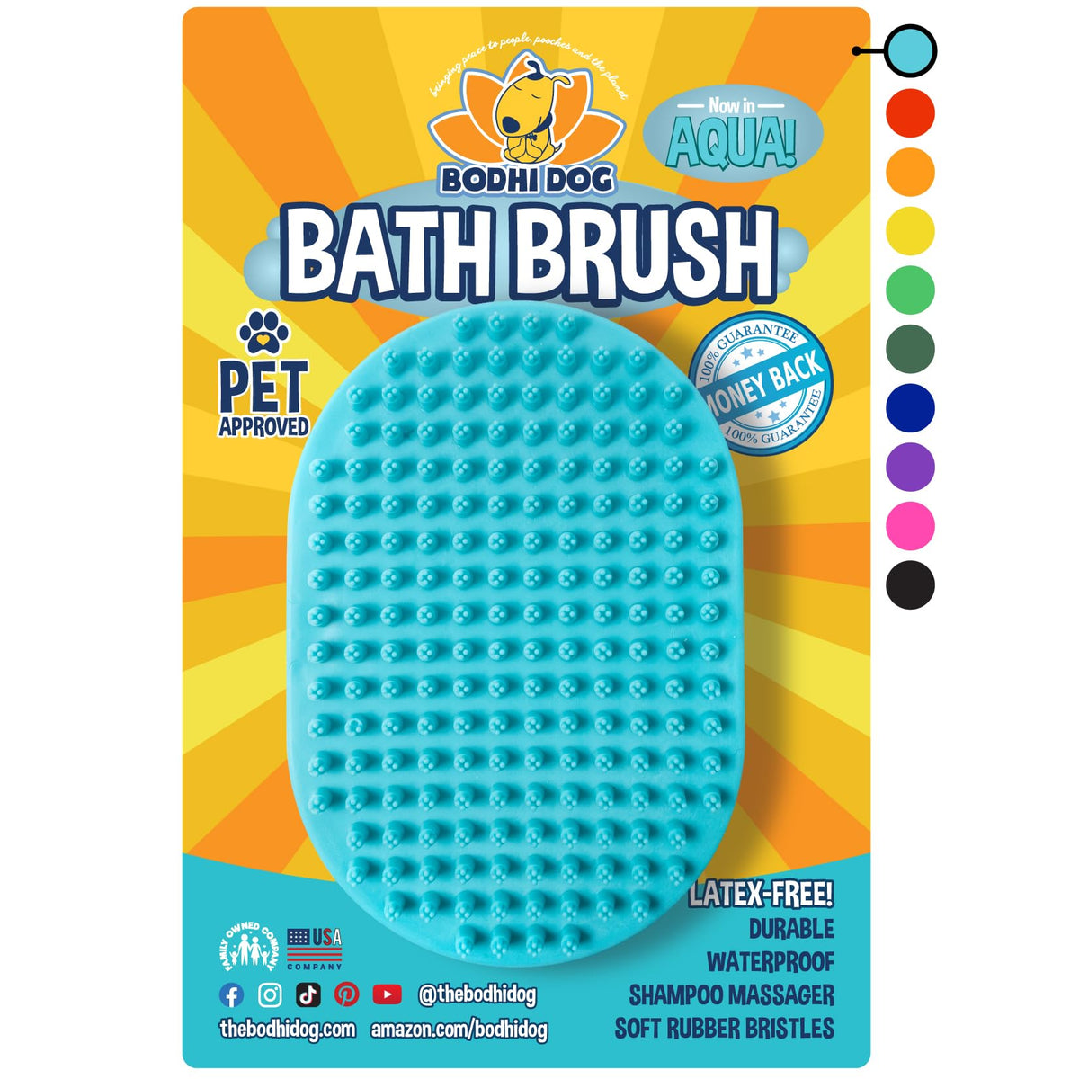 Bodhi Dog brosse face avant montrant la forme ergonomique et prise sûre