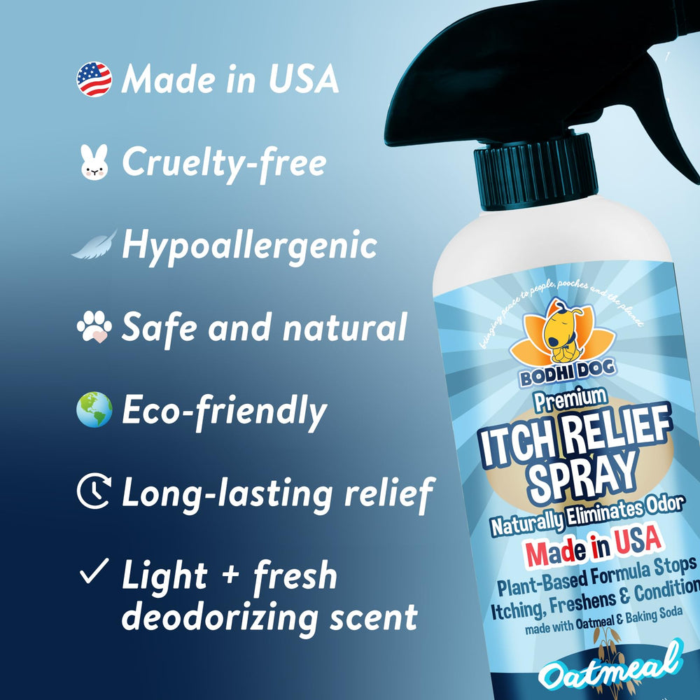 Bodhi Dog gros plan sur texture du spray montrant l'avoine pour apaiser la peau