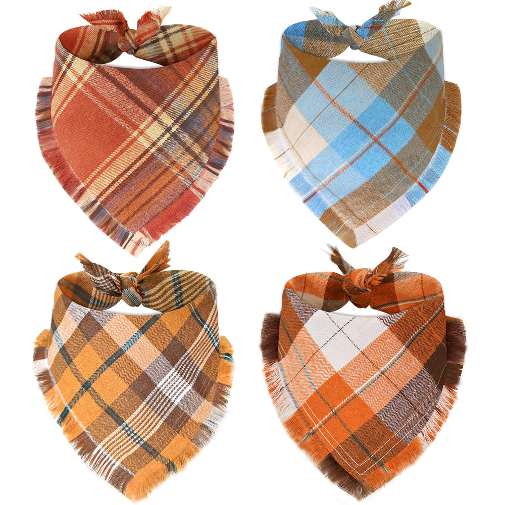 Bolake bandana pack 4 face avant montrant motifs et couleurs, rend le chien élégant