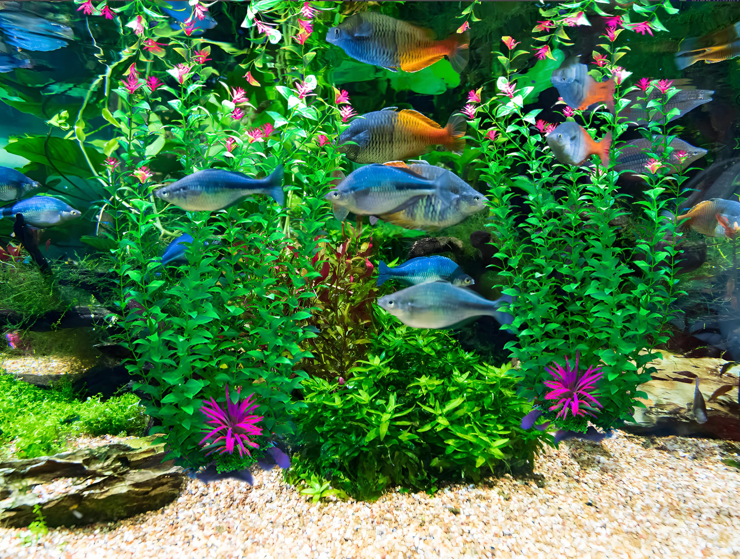 BOLYEE décor d'aquarium dans salon apporte aspect naturel
