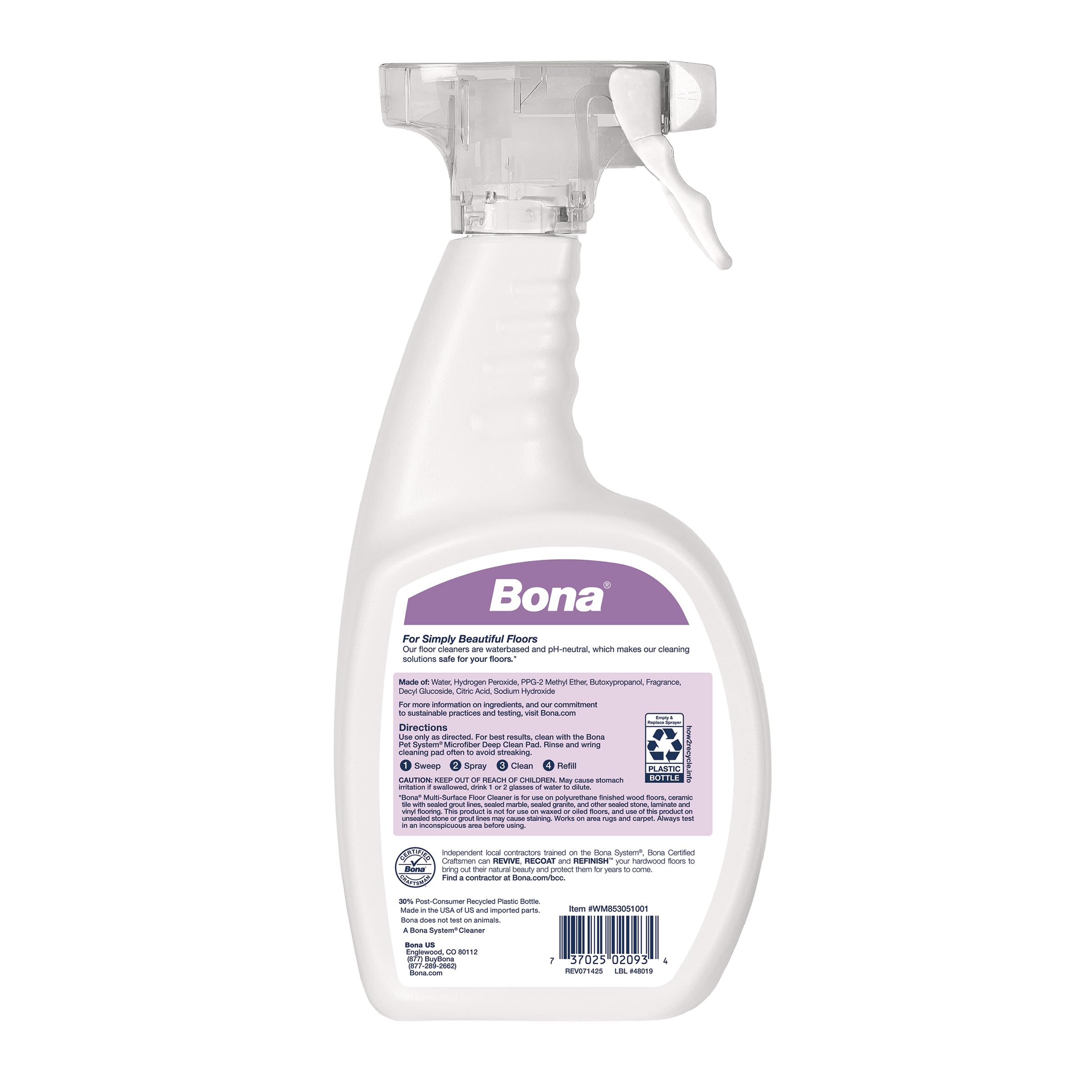 Texture du spray Bona montrant mousse oxygénée et action pénétrante