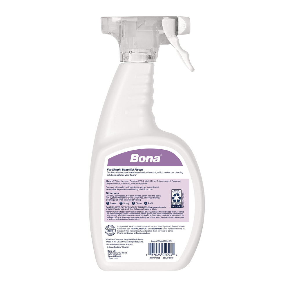 Texture du spray Bona montrant mousse oxygénée et action pénétrante