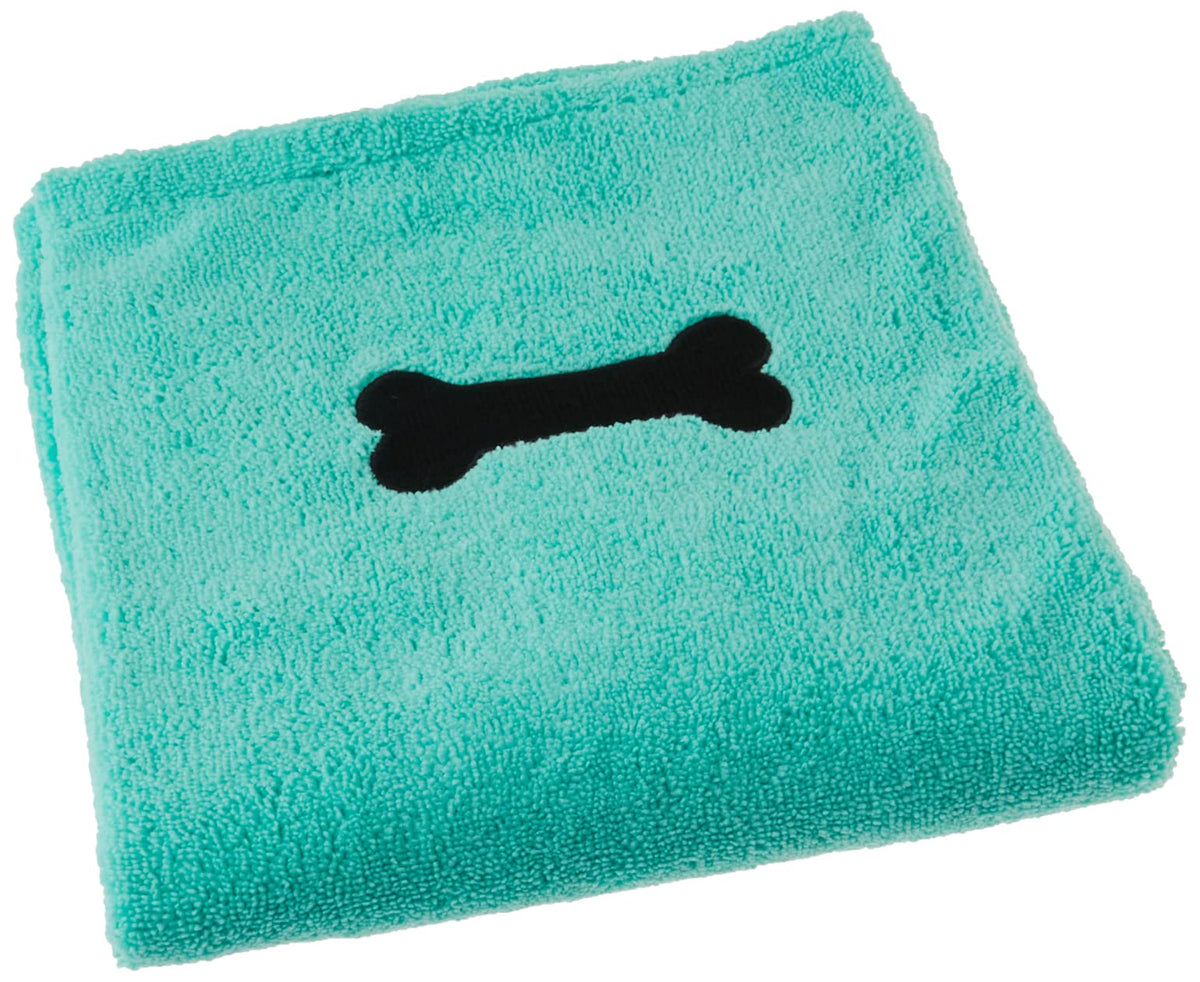 Bone Dry serviette brodée montrant l’empiècement décoratif et l’absorption instantanée