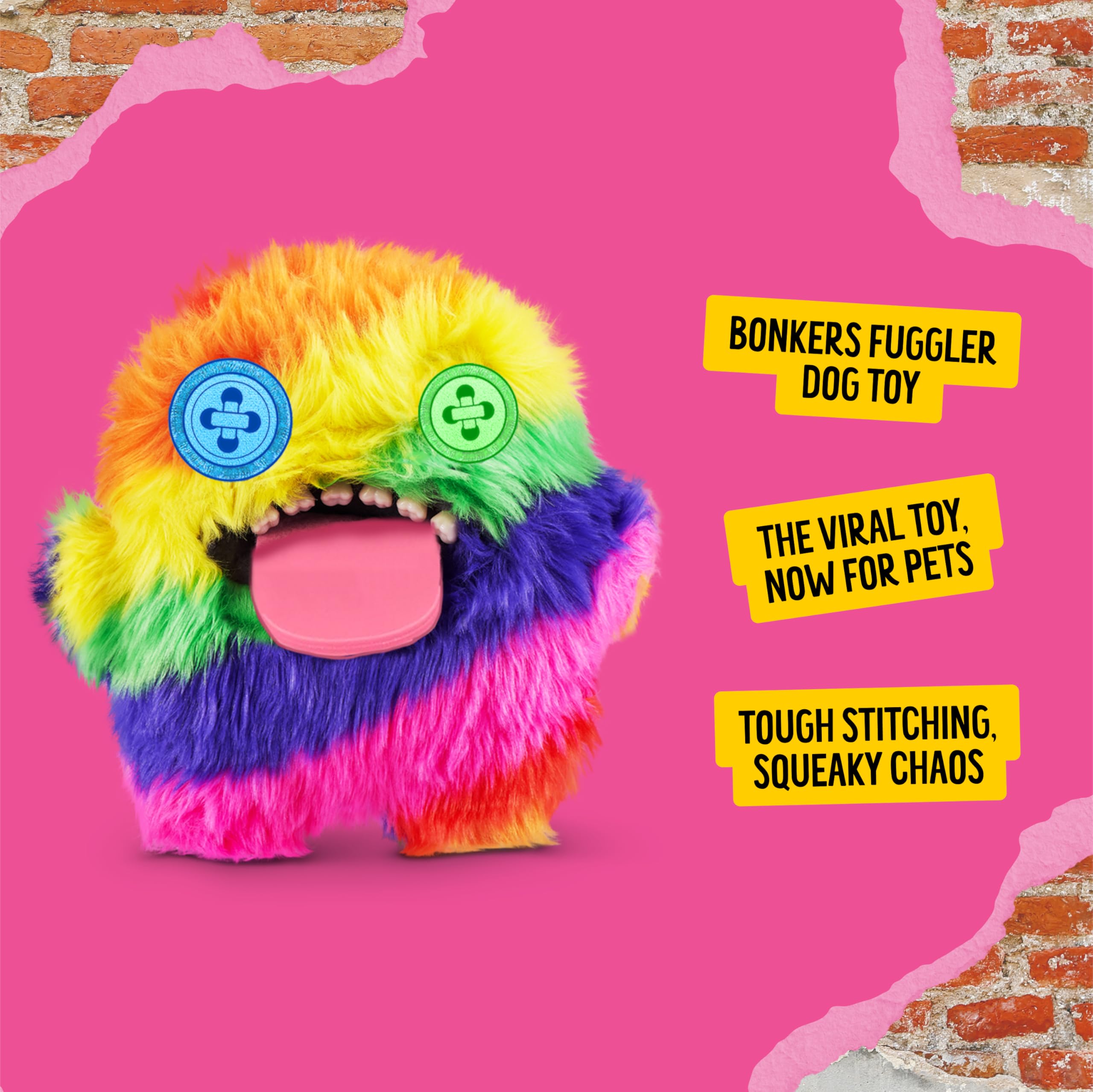 Bonkers Fuggler dents en caoutchouc gros plan pour mastication renforcée