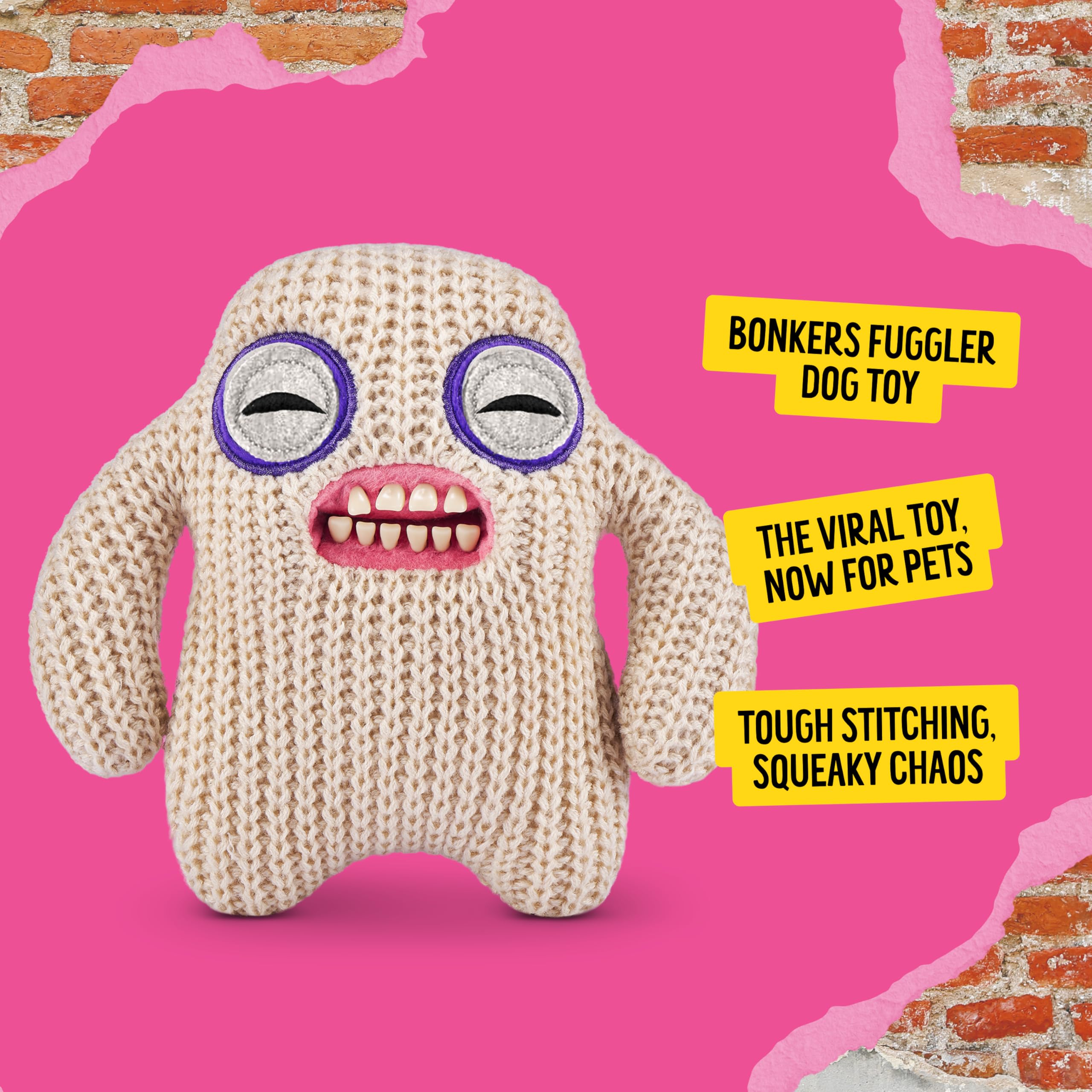 Bonkers Fuggler Mr Needles gros plan dents en caoutchouc offrant durabilité