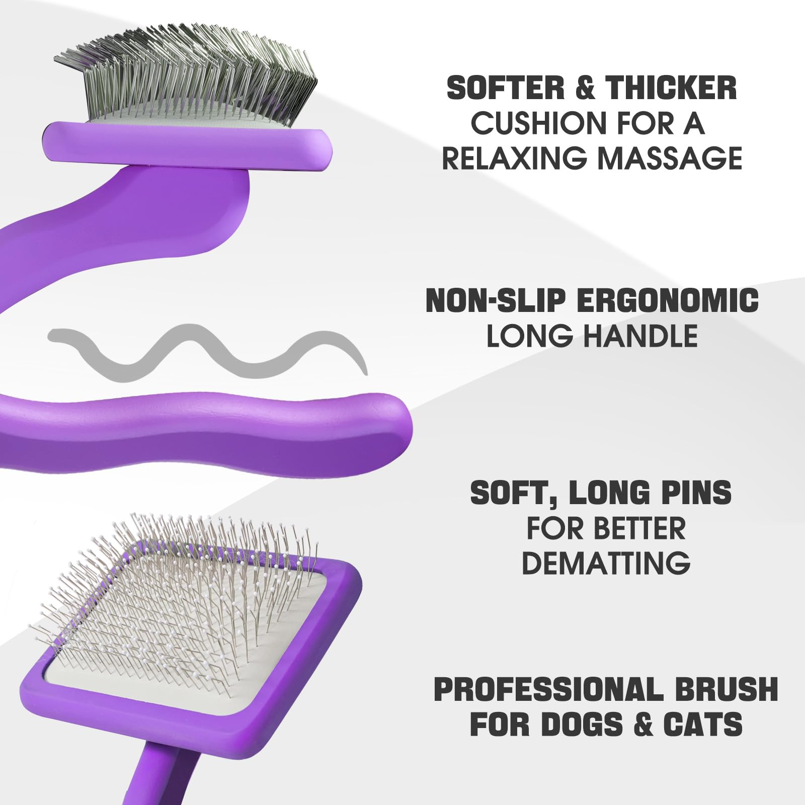 Bonteck gros plan picots de la brosse slicker, démêlage efficace
