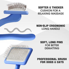 Bonteck brosse slicker gros plan montrant broches denses pour démêlage efficace