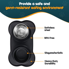 Bonve Pet gamelle en usage avec chat montrant repas sans salissures