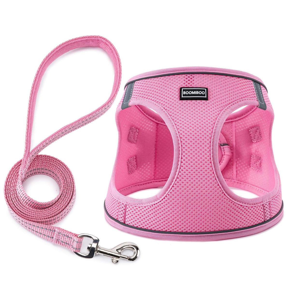 BOOMIBOO harnais face avant rose montrant coupe confortable