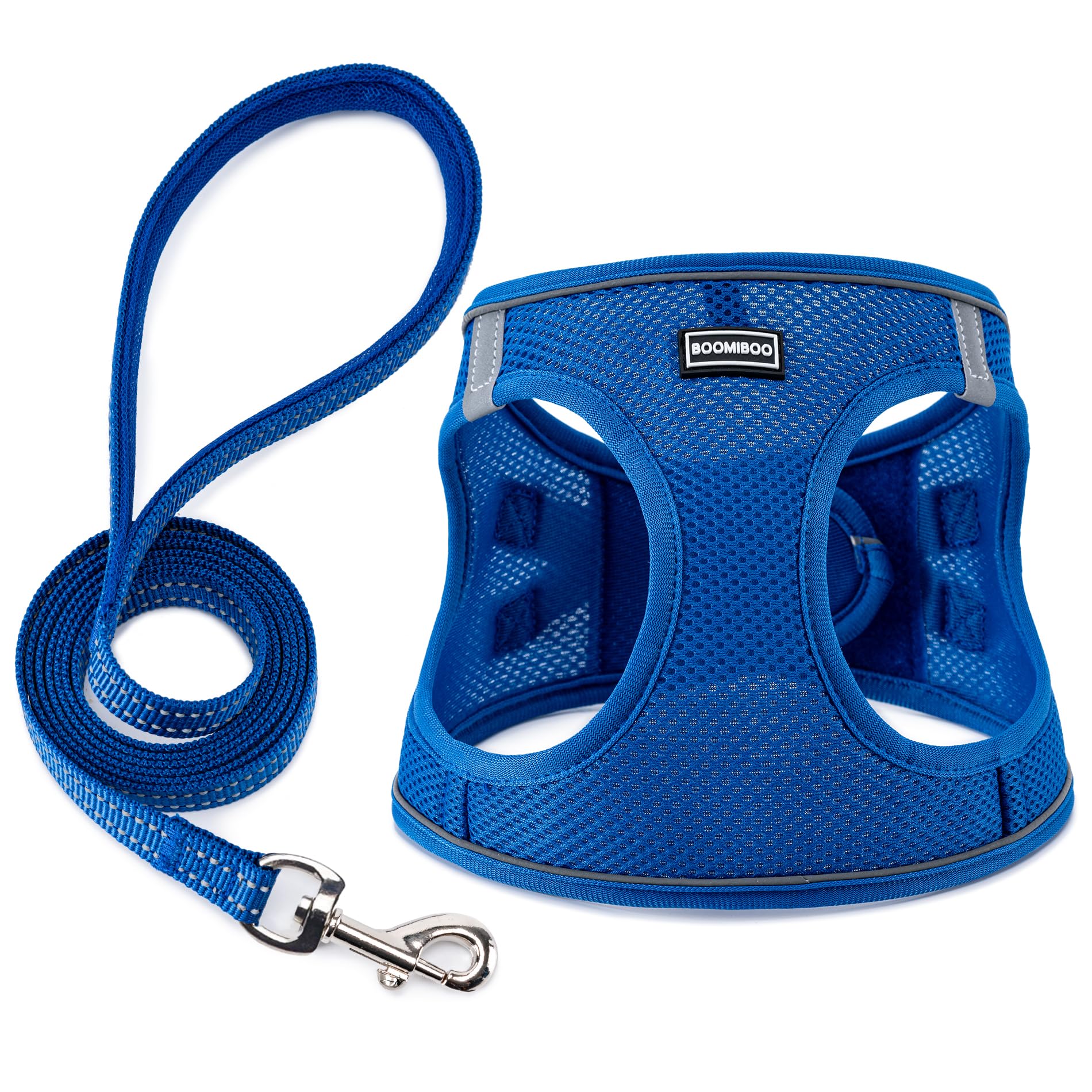 BOOMIBOO harnais face bleu montrant ajustement et confort