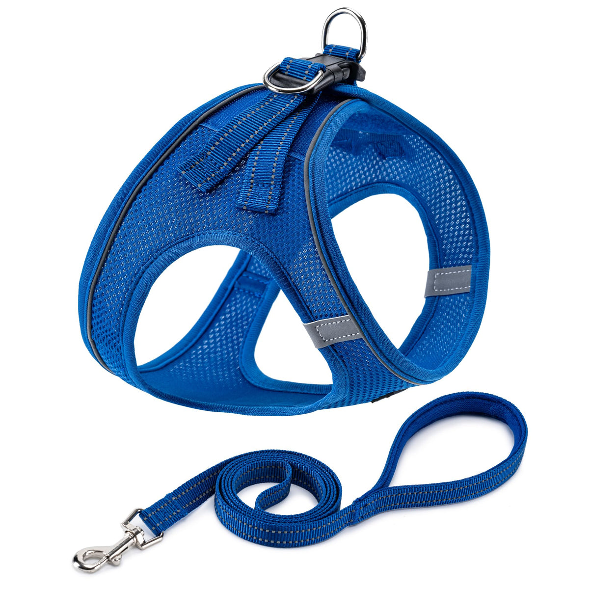 BOOMIBOO harnais face avant bleu montrant coupe et design, confort immédiat