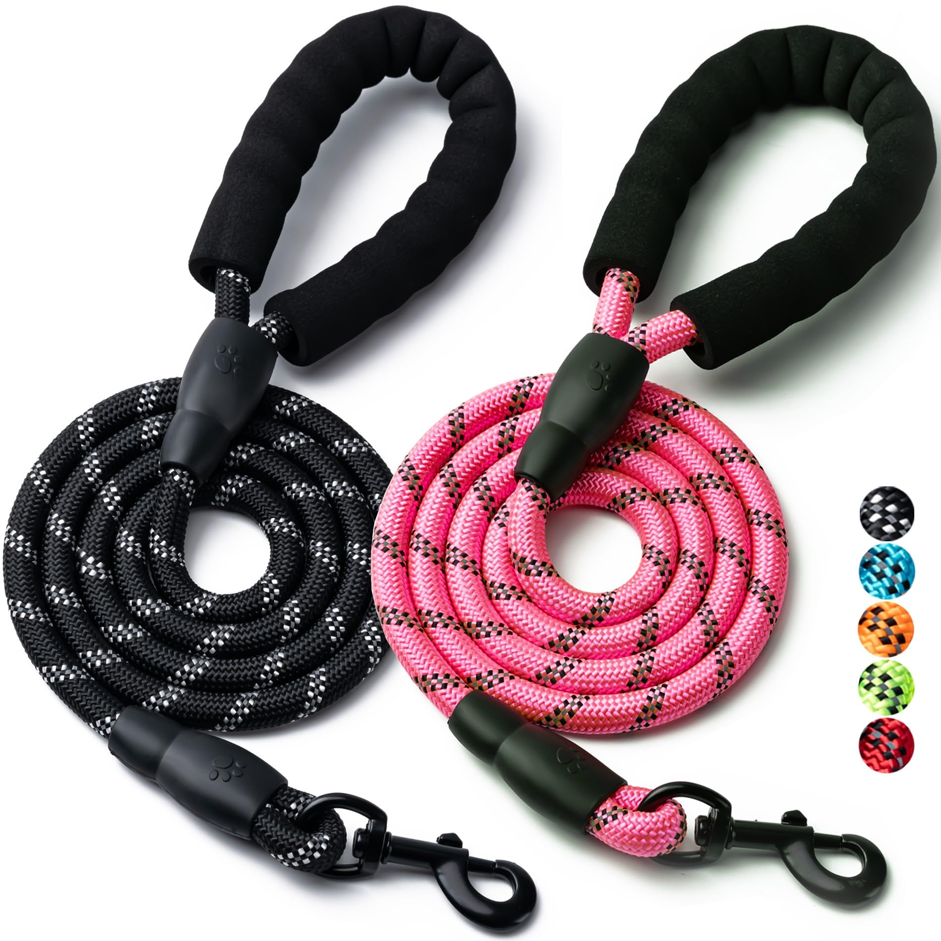 BOOMIBOO laisses noir et rose montrant le pack et la finition résistante