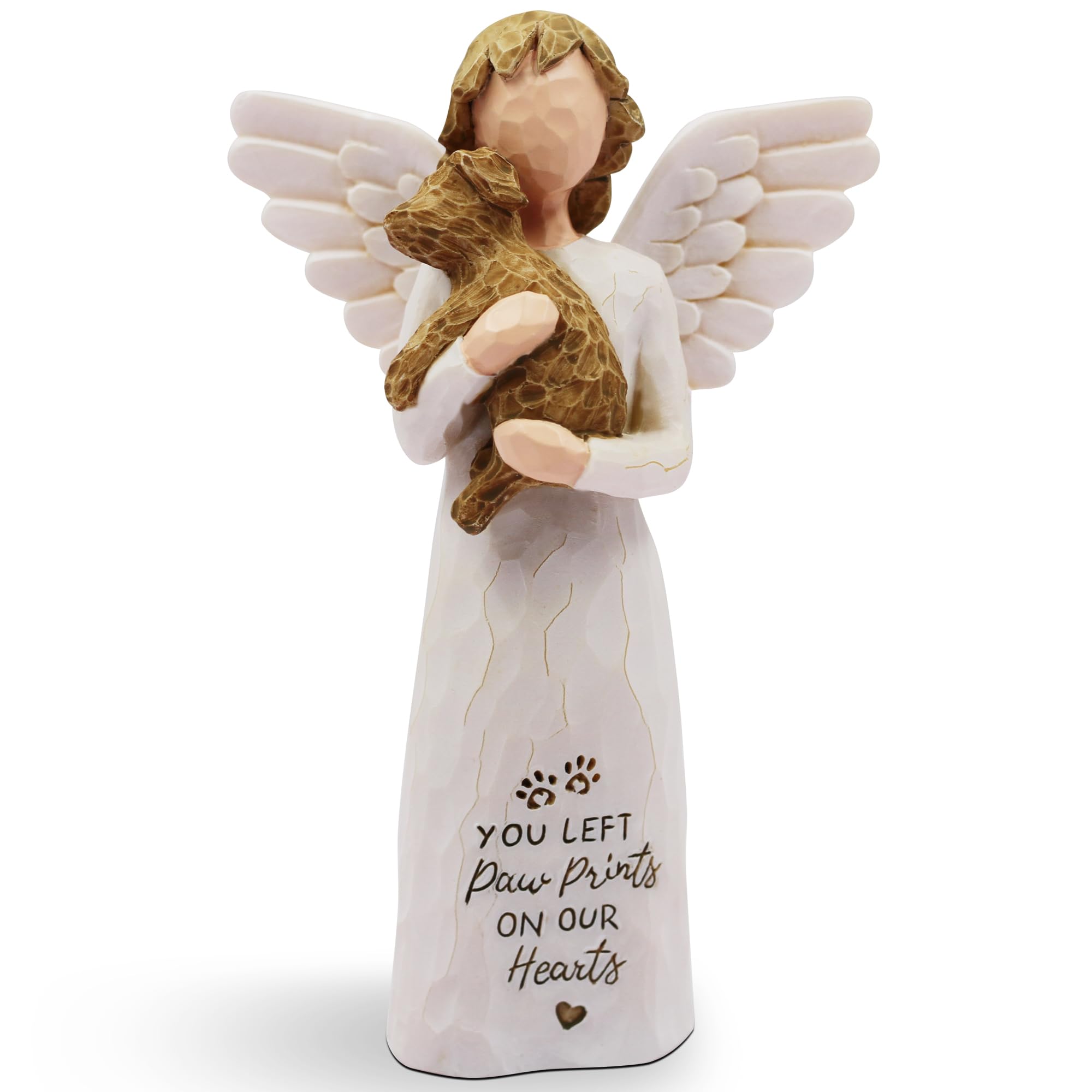 BORLESTA figurine ange face avant montrant expression réconfortante pour se souvenir