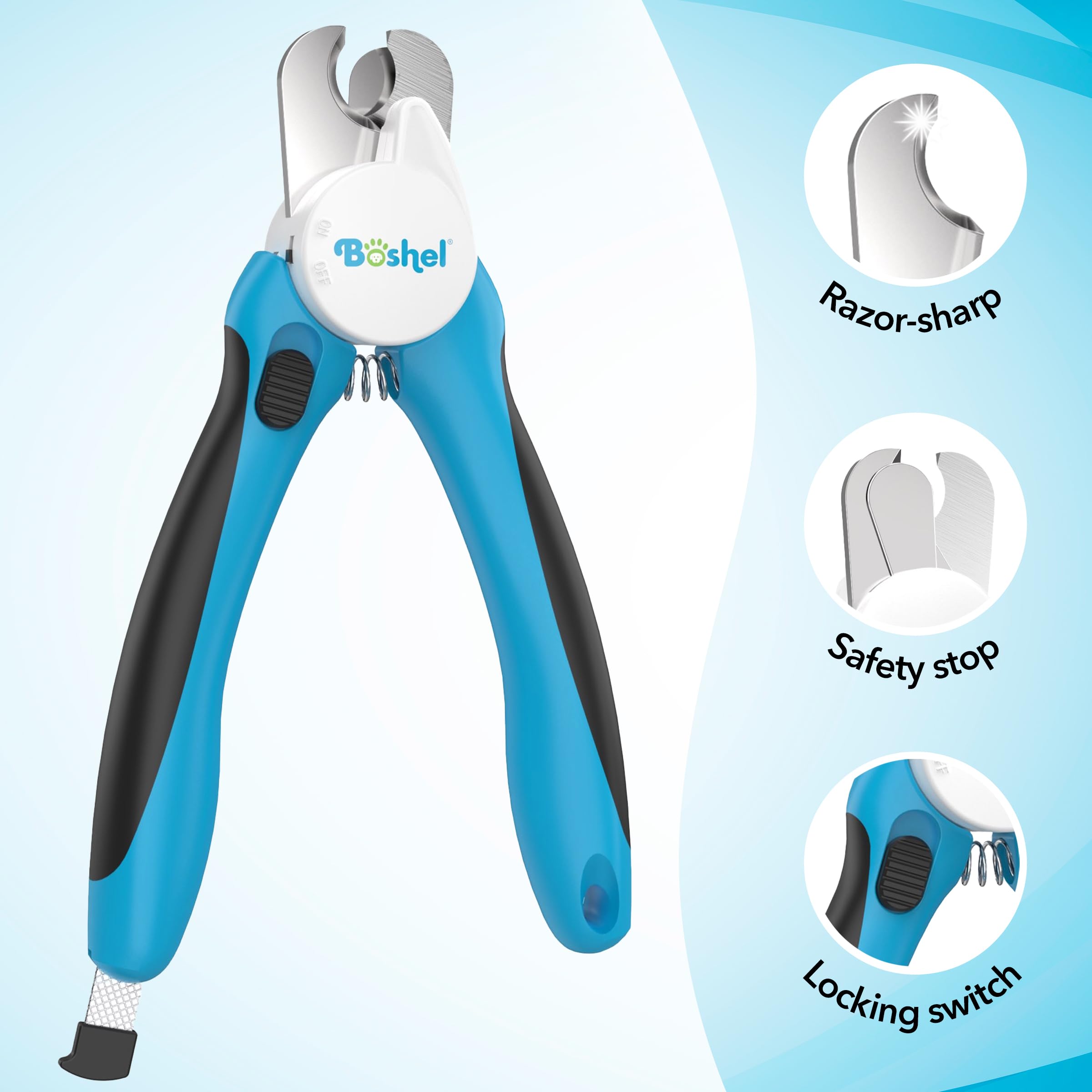 Boshel coupe-ongles utilisé sur un grand chien pour toilettage à domicile