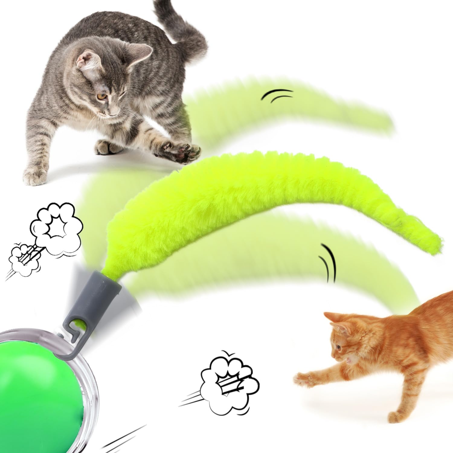 BOXOB queue installée sur jouet en mouvement, stimule l'activité du chat