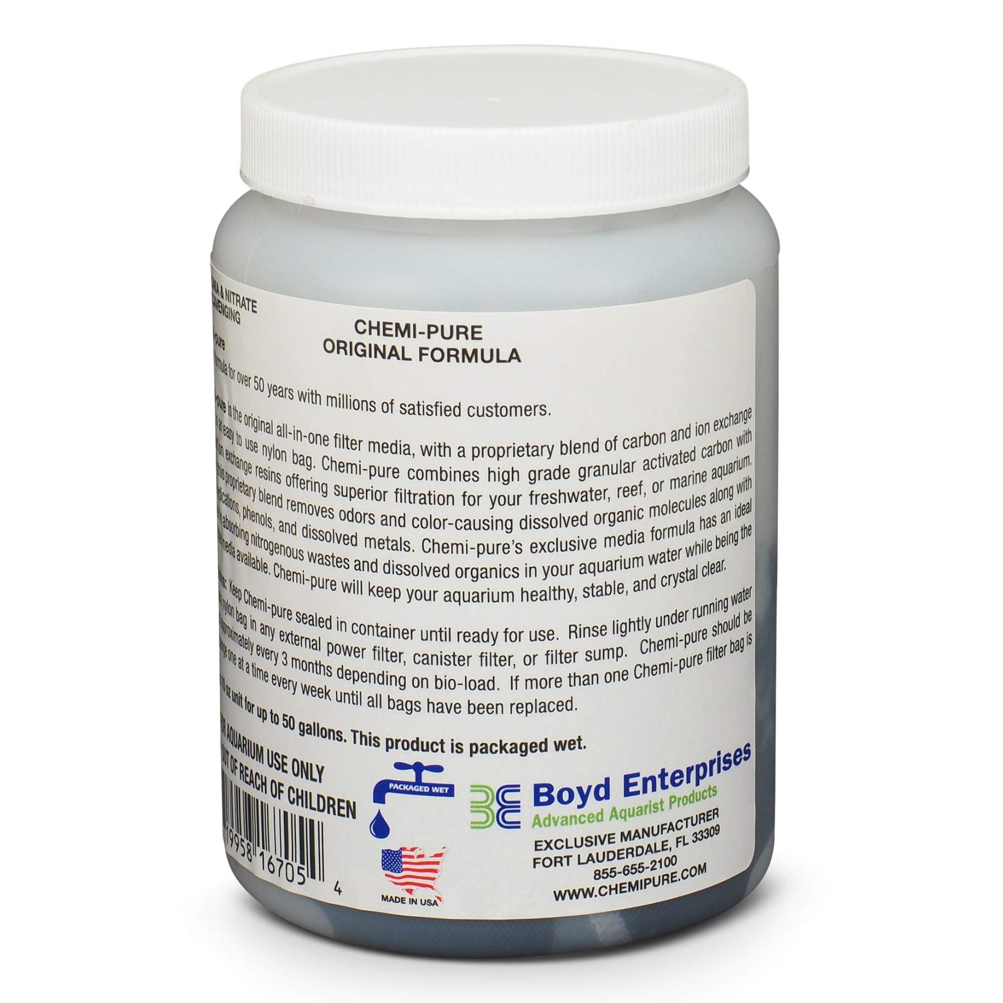 Boyd Enterprises sac Chemi-pure placé dans filtre externe pour eau claire