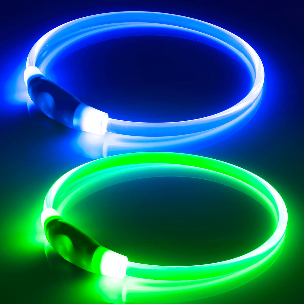Bpawser collier lumineux pack avant montrant les deux couleurs pour identification rapide