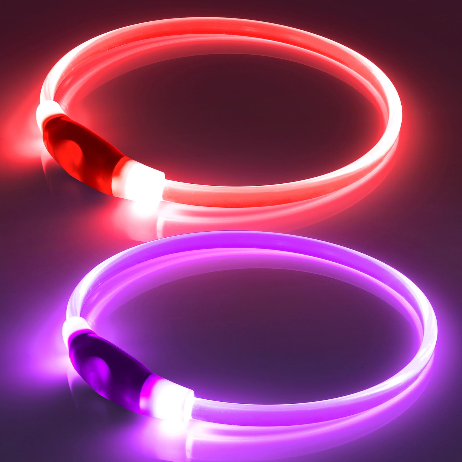 Bpawser collier LED face avant montrant les deux couleurs pour repérage