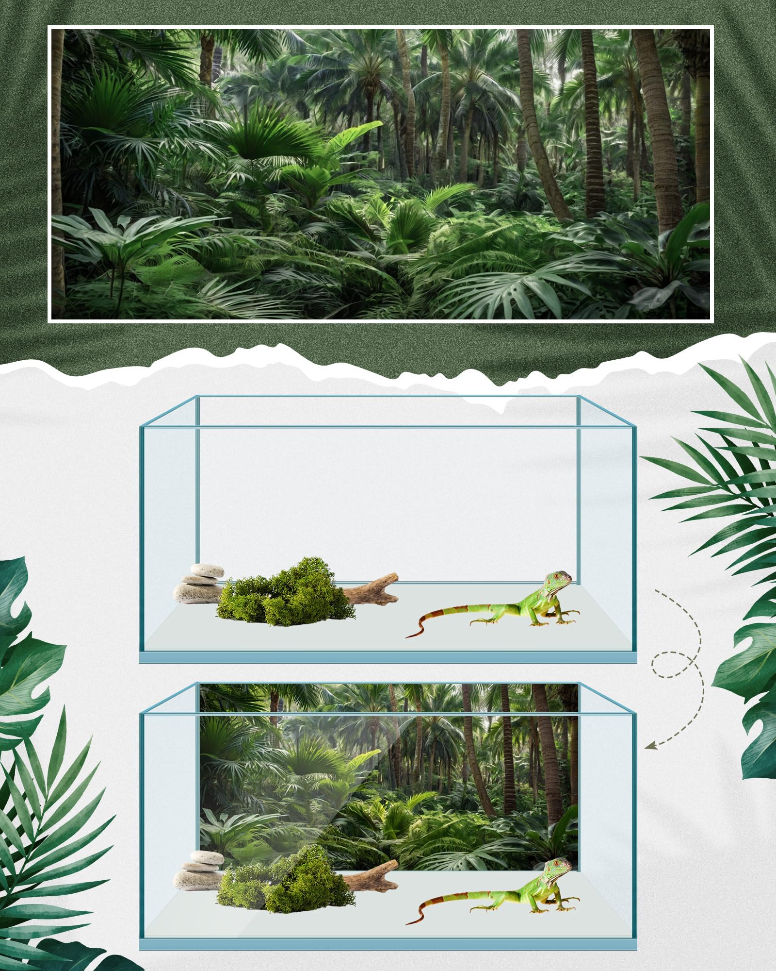 Breling fond forêt tropicale gros plan, couleurs vives pour réalisme accru