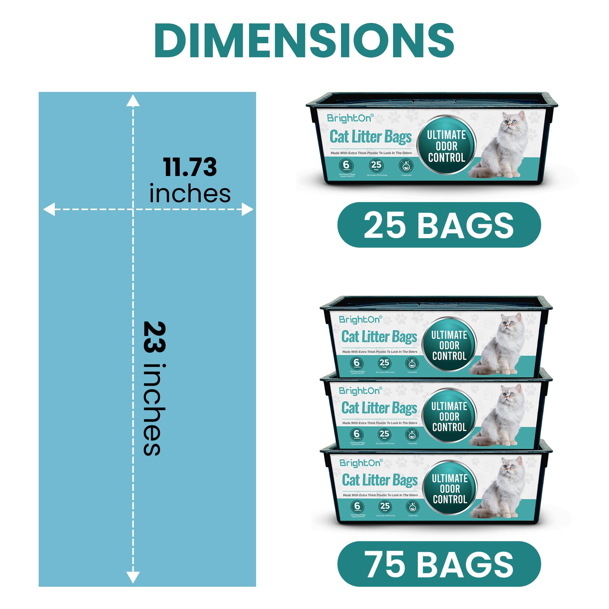BrightOn sac enroulé dans Litter Genie Easy Roll pour installation facile