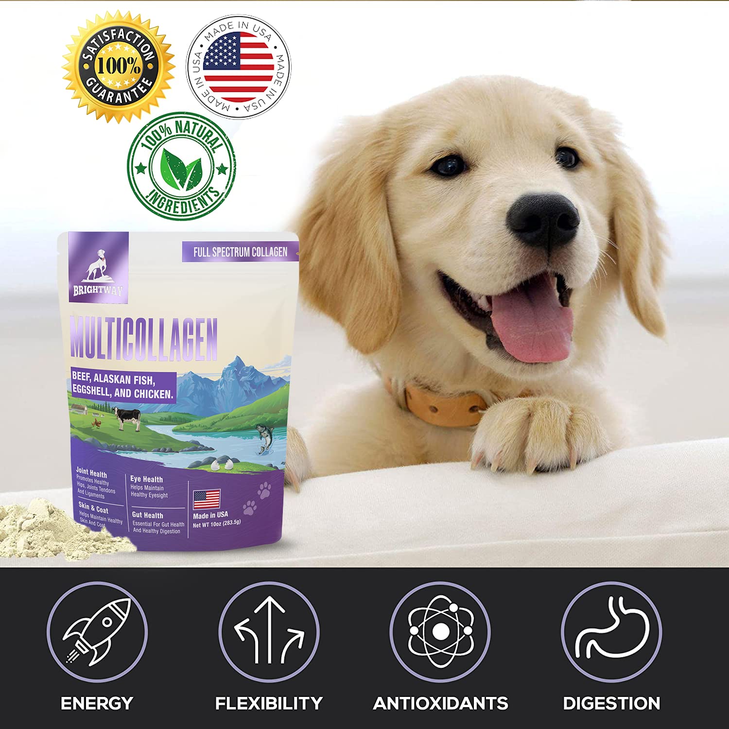 Brightway Pets étiquette ingrédients lisible, bénéfice transparence qualité