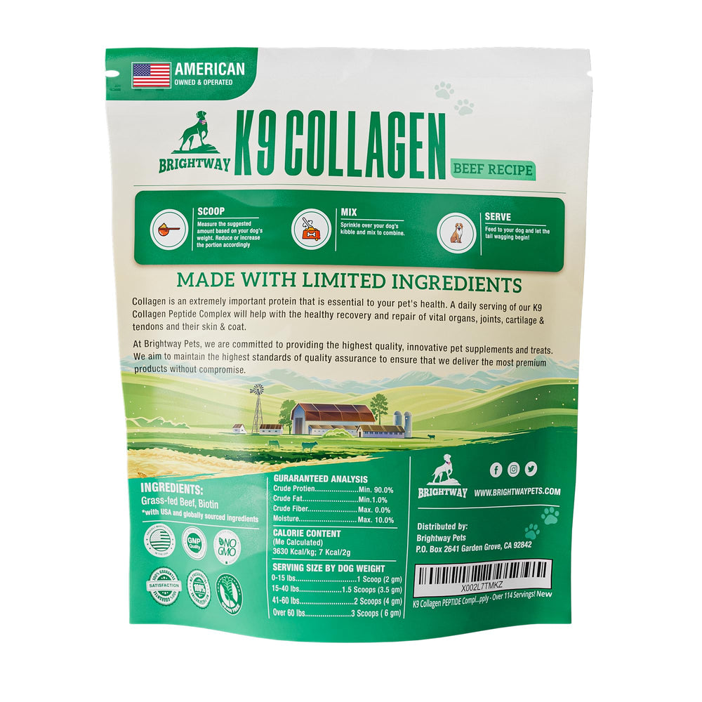 Brightway Pets poudre de collagène texture fine pour une dissolution rapide