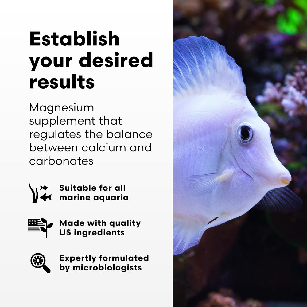 Brightwell Aquatics étiquette Magnesion gros plan indiquant formulation pure sans additifs