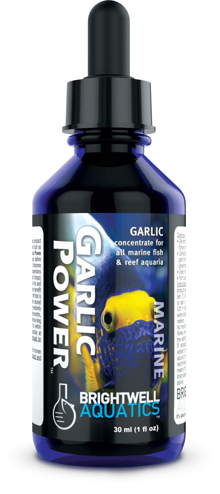 Brightwell Aquatics flacon GarlicPower 30 ml montrant le produit et la marque, favorise l'appétit