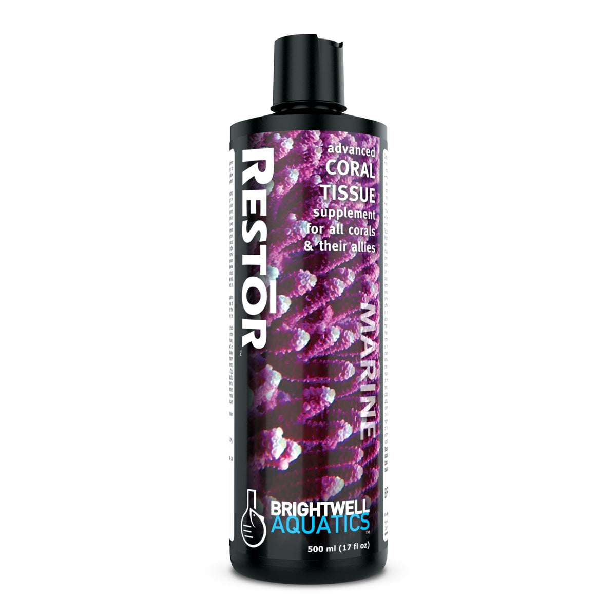 Brightwell Aquatics flacon Restor 500 ml face montrant le conditionnement et l’usage pratique