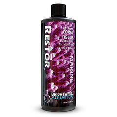 Brightwell Aquatics Restor flacon 125ml montrant le produit et l’étiquette lisible, soutien nutritif