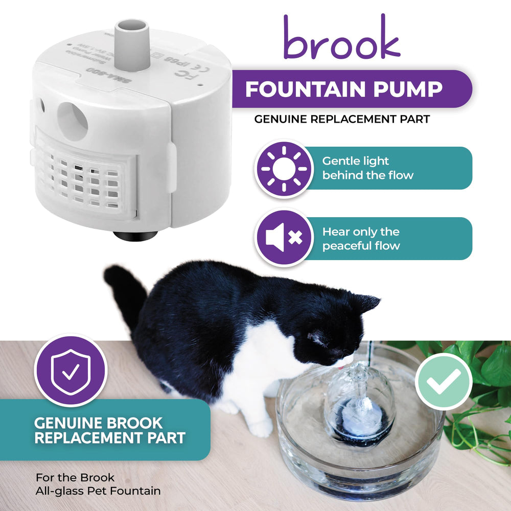 Pompe Brook SMA-800 installée dans la fontaine en verre, améliore la circulation