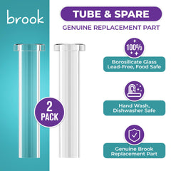BROOK gros plan du verre borosilicate montrant finition lisse et durable