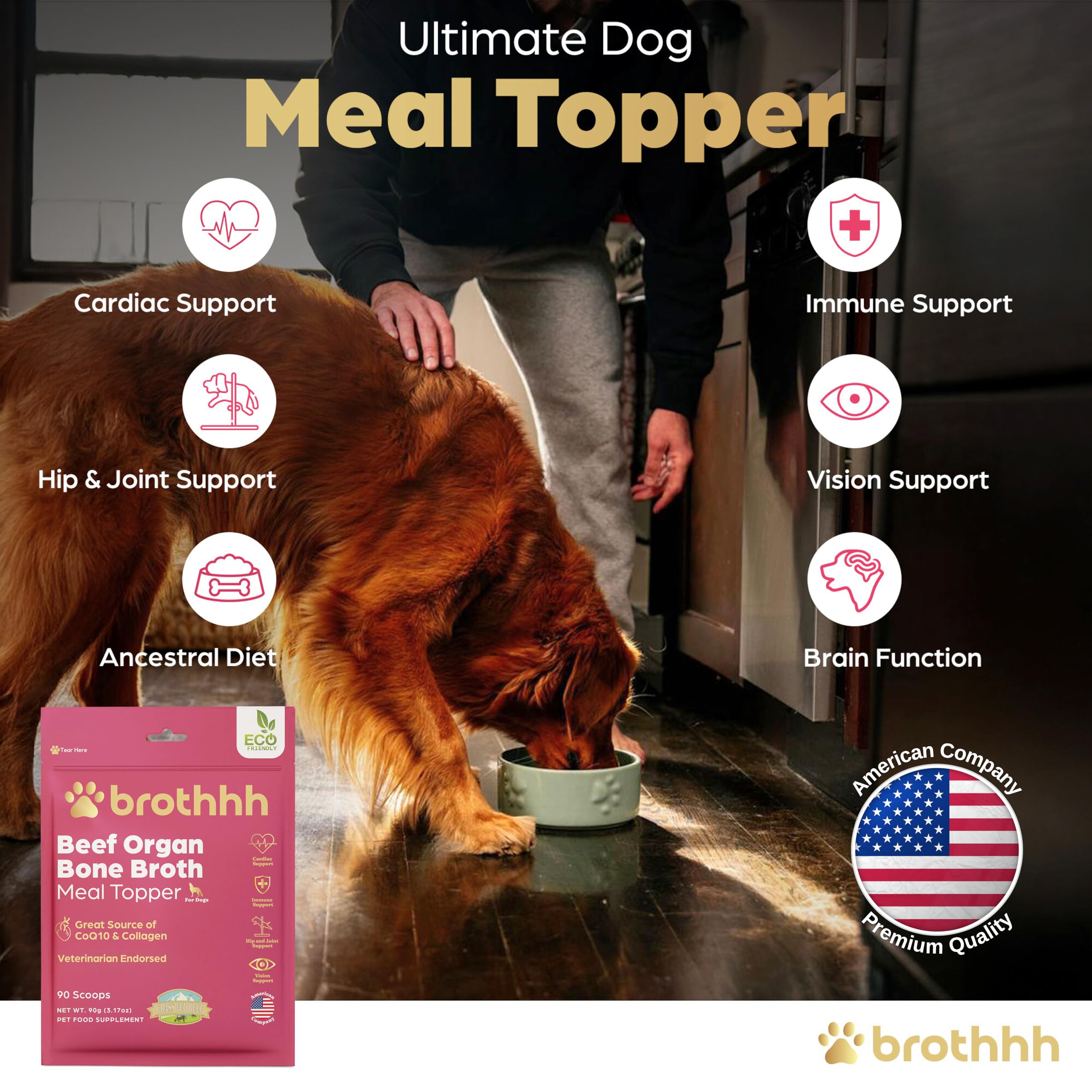 brothhh comparaison portion montrant taille de portion pour chiot et chien adulte