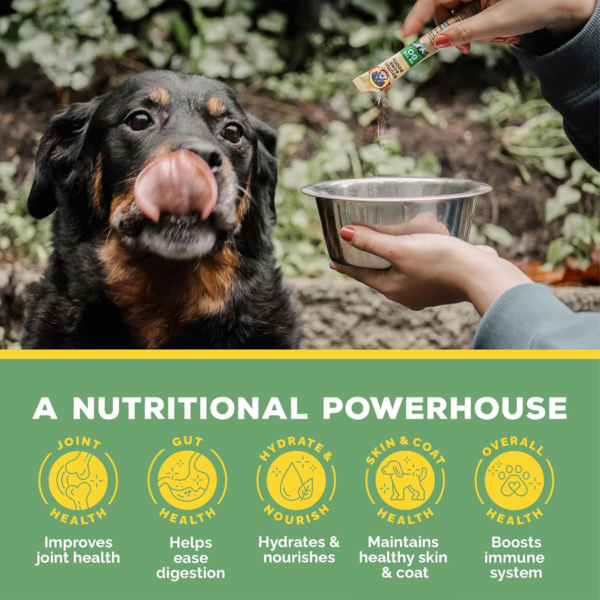 Brutus Bone Broth comparaison taille stick montre portion individuelle pratique