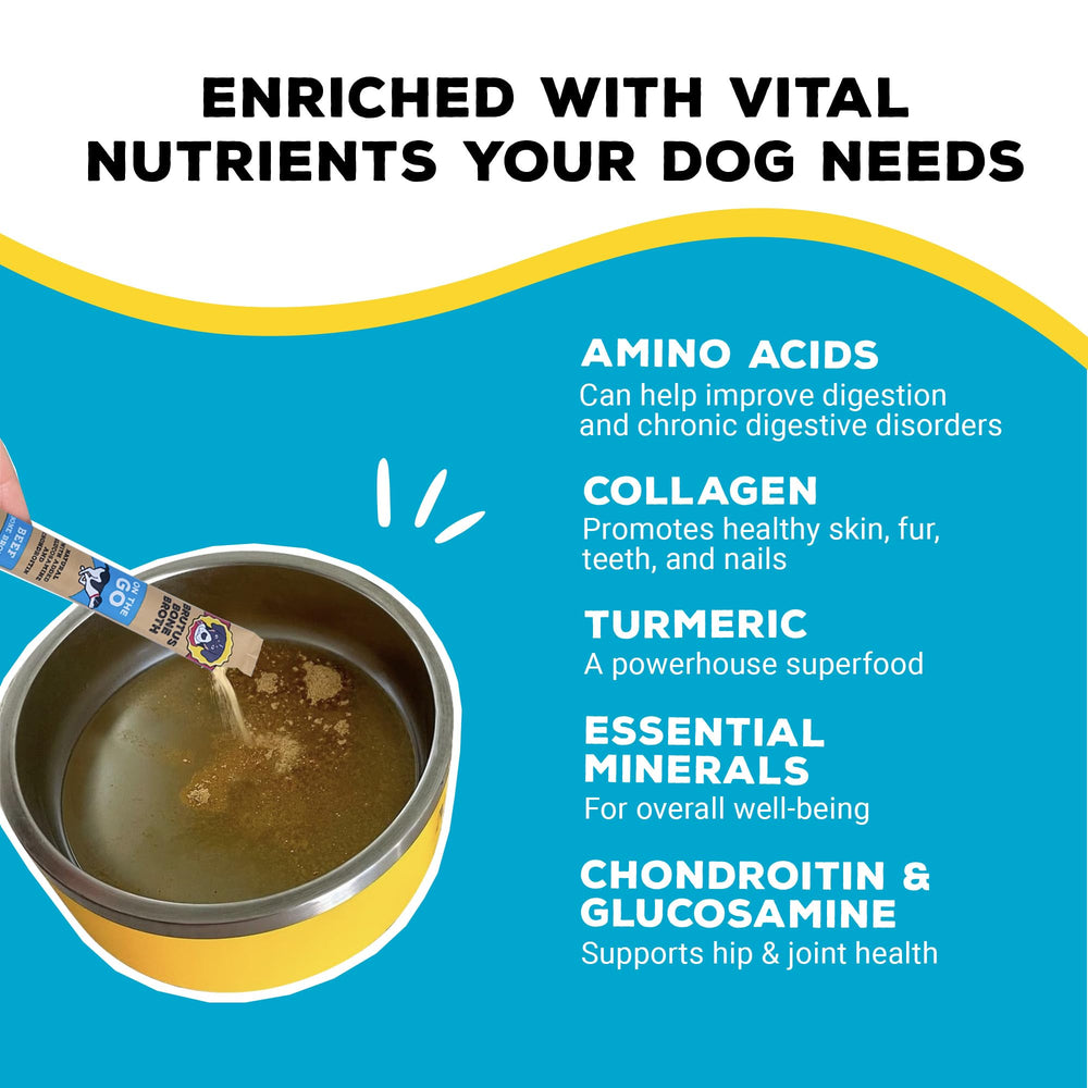 Étiquette Brutus Bone Broth montrant la liste d'ingrédients naturels et bénéfices clairs