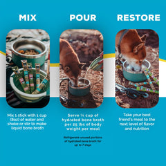 Brutus Bone Broth poudre en gros plan montrant texture fine et qualité