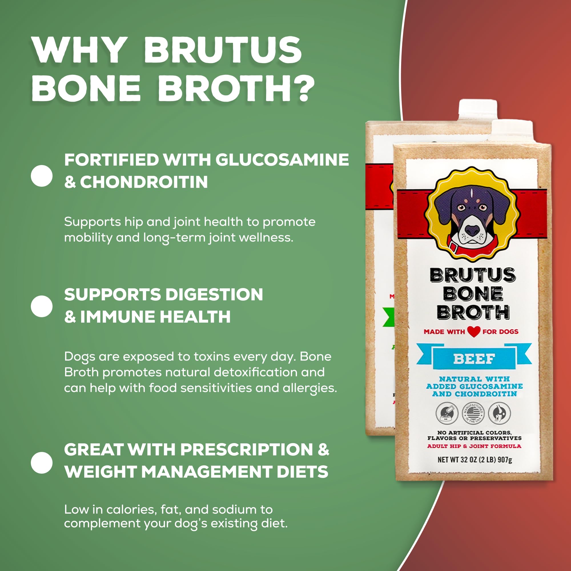 Brutus bouillon poulet labels human-grade garantie de qualité