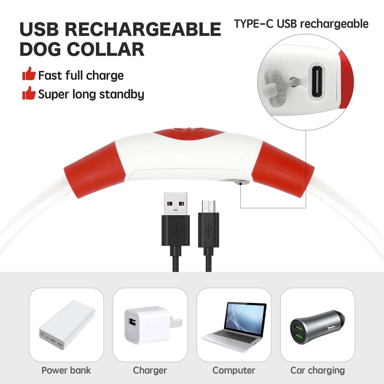 BSEEN collier branché en recharge USB, solution pratique et économique