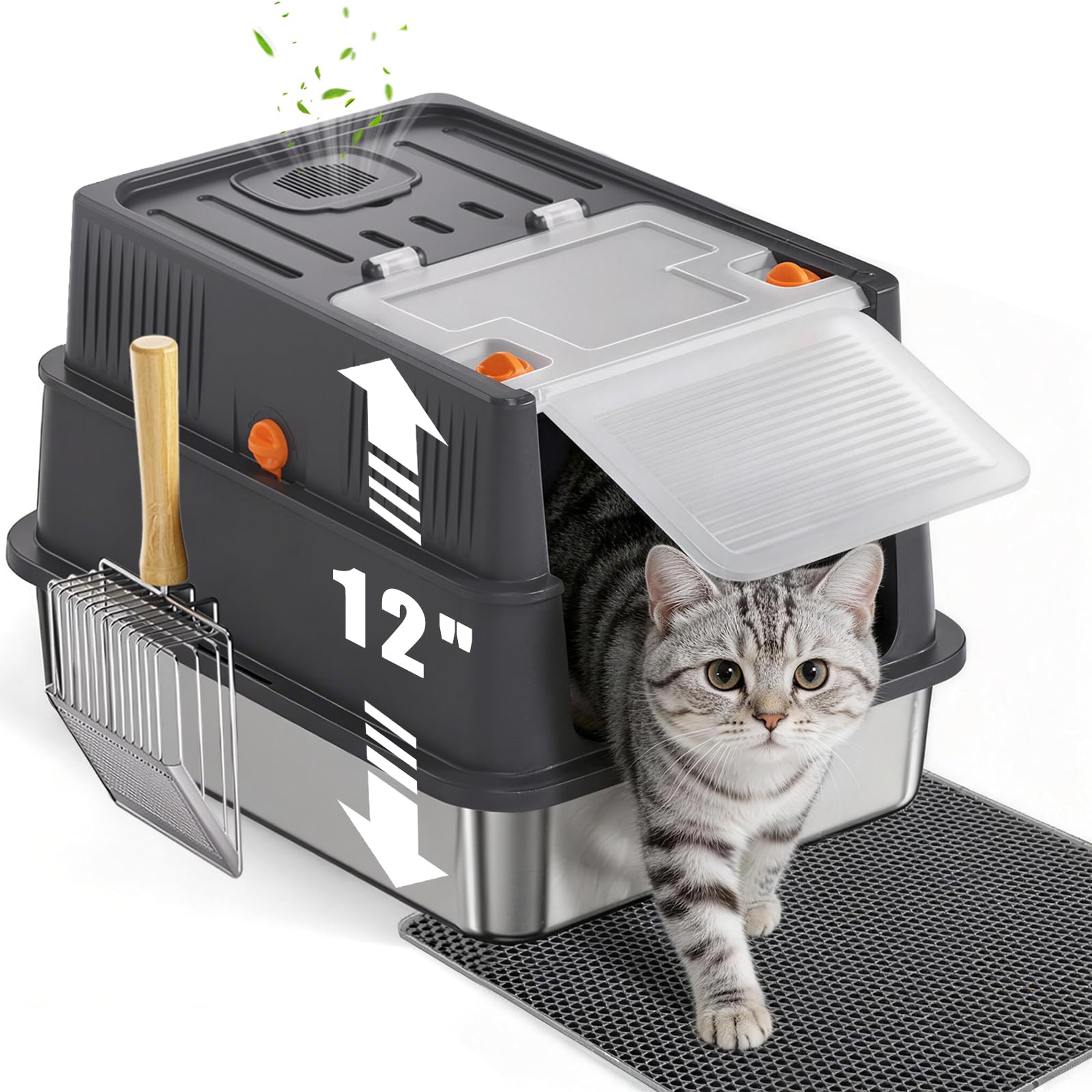 Bsemax vue avant du bac en inox protège contre projections