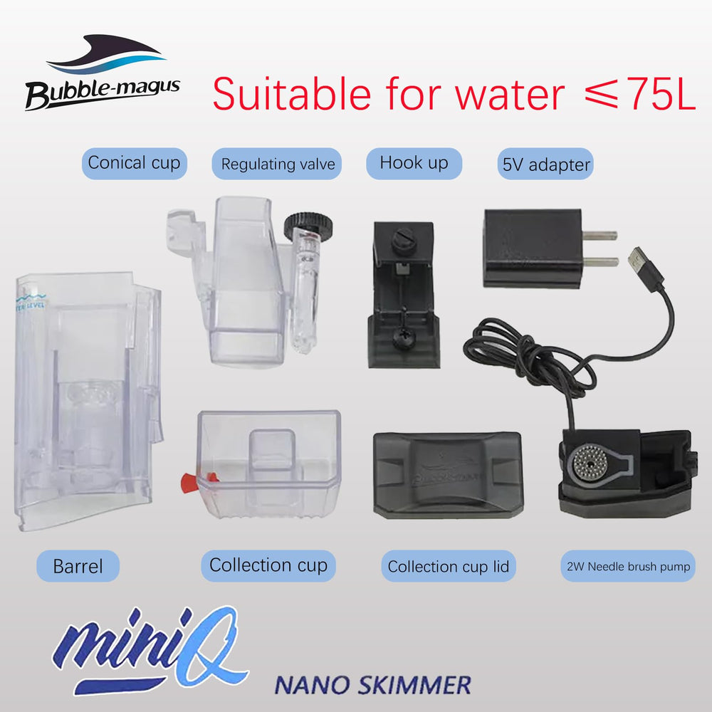 Bubble Magus mini q nano câble USB illustrant alimentation 5V économe