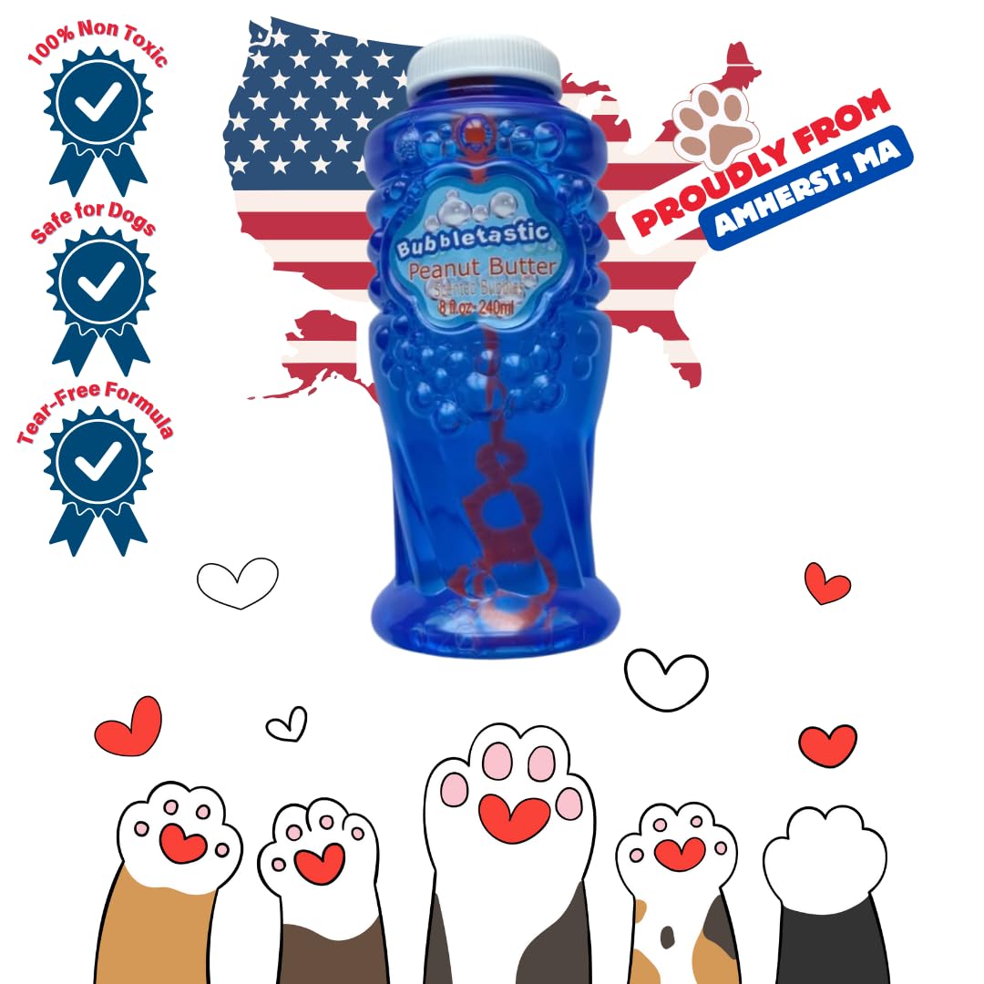 Bubbletastic chien poursuivant bulles, favorise exercice et jeu