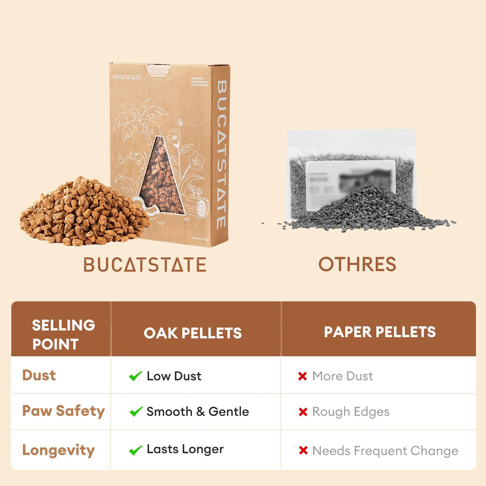 BUCATSTATE maisonnette en carton montée avec liège autour pour enrichissement sécurisé
