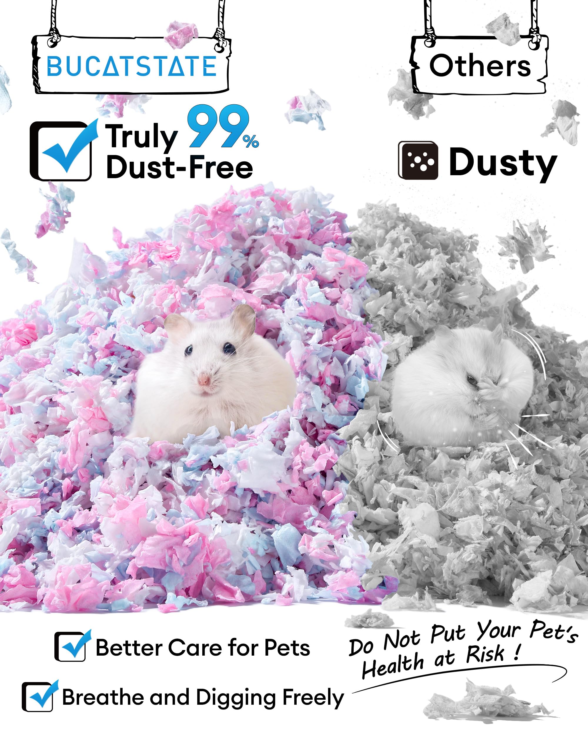 BUCATSTATE hamster creusant dans la litière pour jeu et nidification